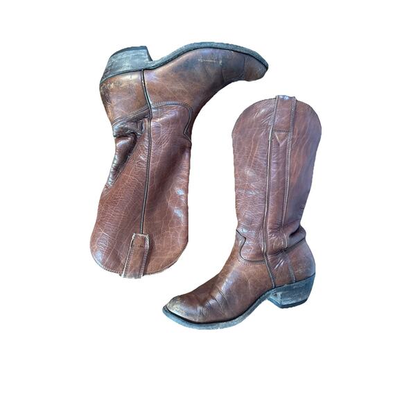 Full Leather Stewart Boot Co Rustic Brown Men’s 9EE Cowboy Ranch Hand Made Boot - Picture 12 of 16